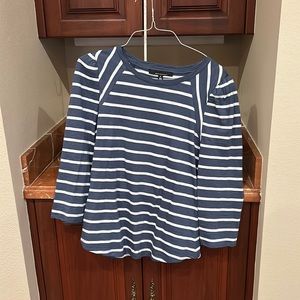 WHBM Blue Striped Shirt